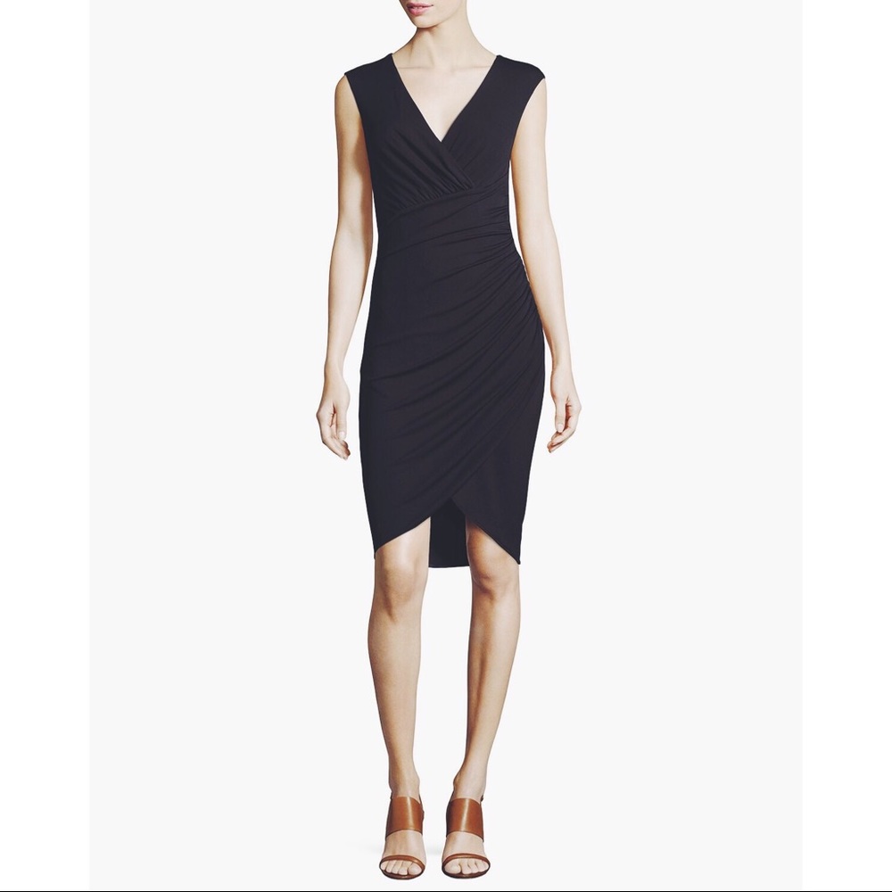 Michael Kors collection navy ruched wrap dress